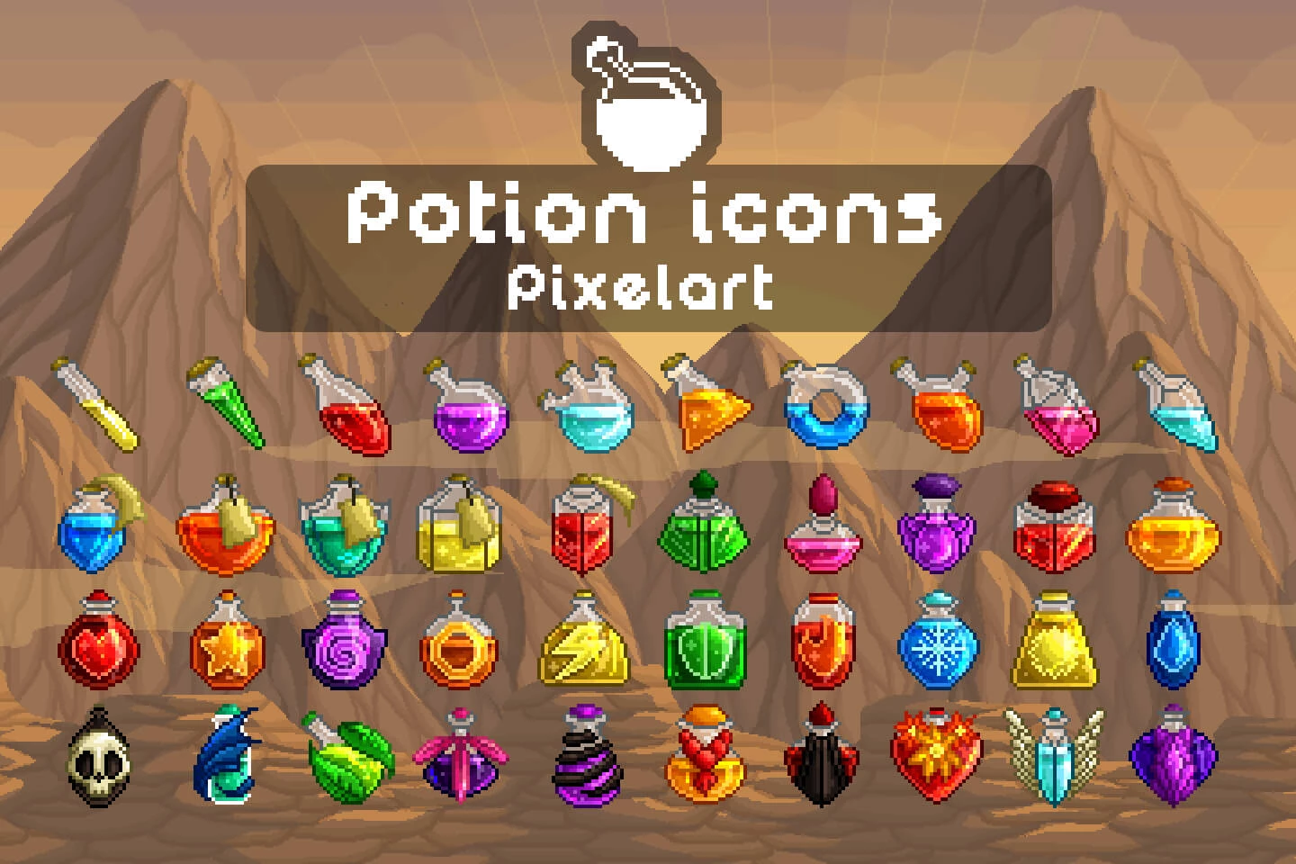 Potion Icons Pixel Art
