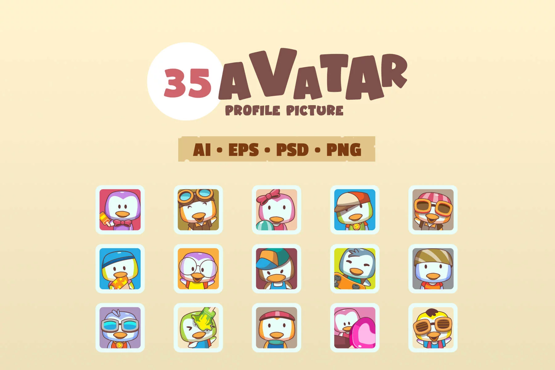 Funny Avatars Vector Game Asset Pack
