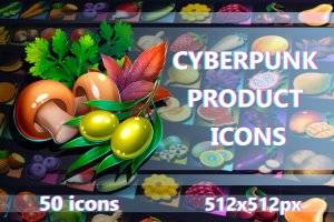 水果浆果蔬菜图标512×512套装：为游戏与应用注入鲜活色彩