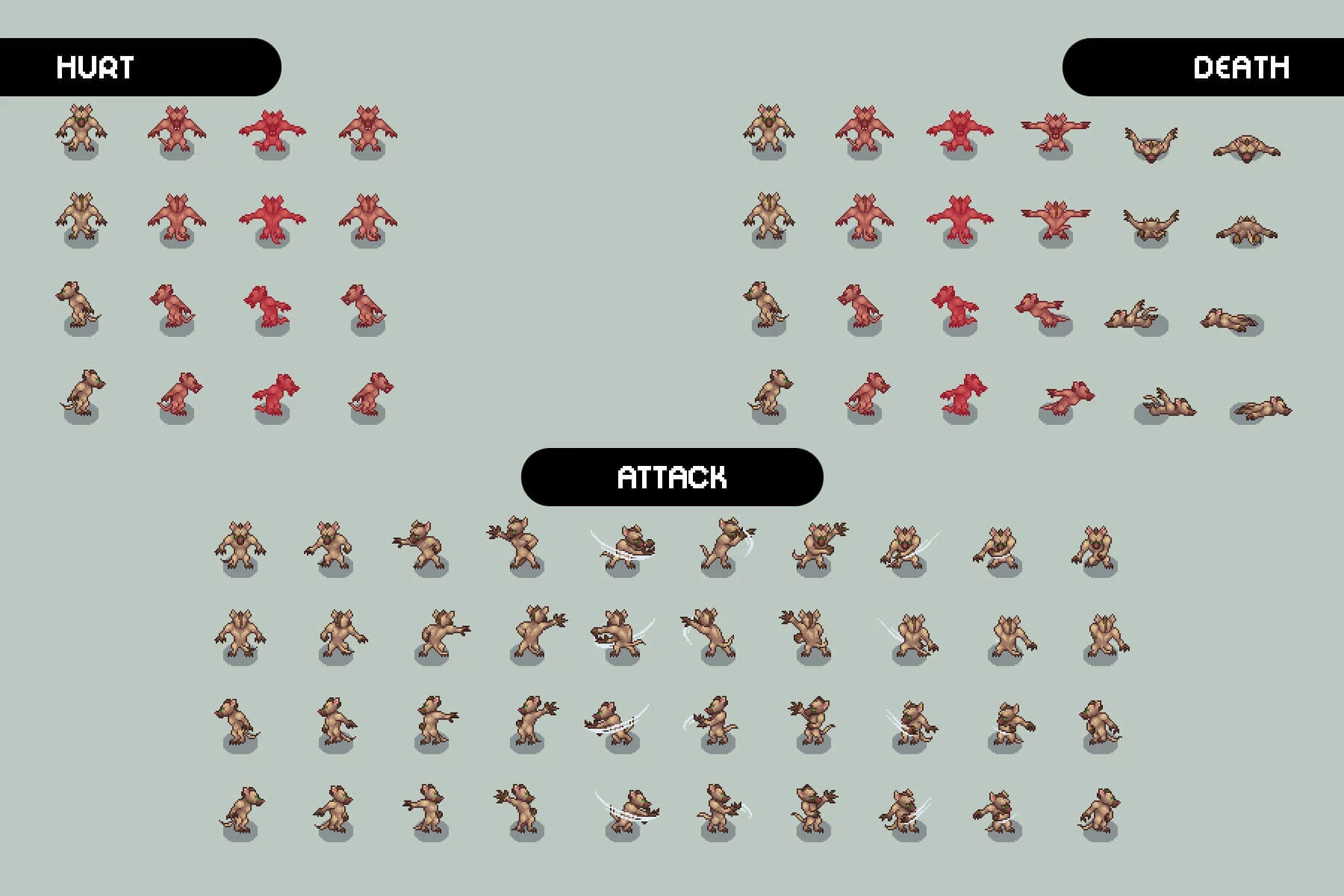 Top-Down Pixel Gnolls Character Pack
