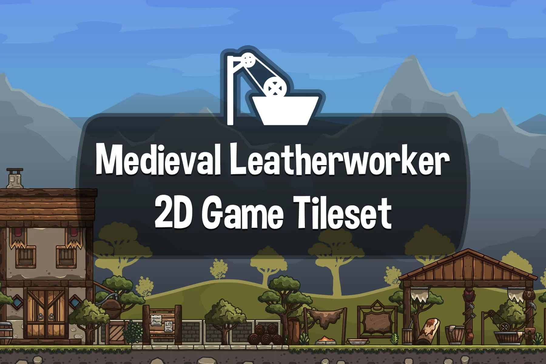 Cartoon Medieval Leatherworker 2D Game Tileset