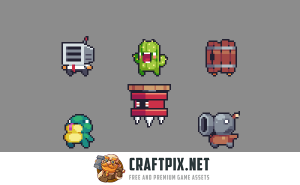 Simple Platformer Game Kit Pixel Art
