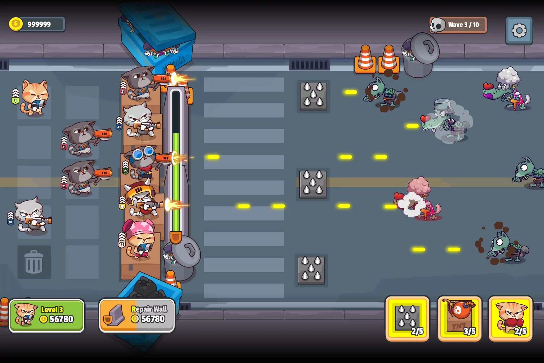 Cartoon Cat Defense Game Asset Kit