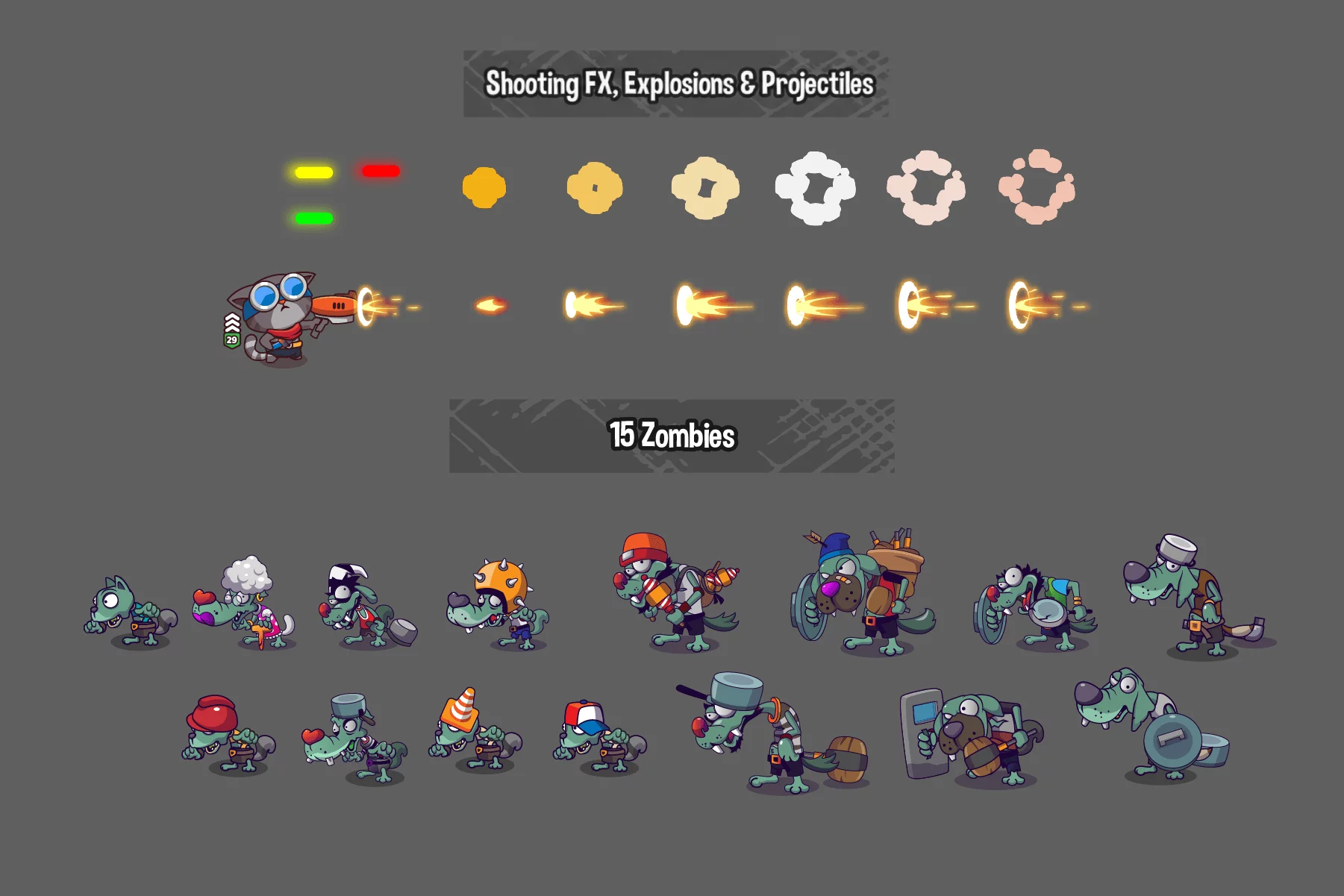 Cartoon Cat Defense Game Asset Kit
