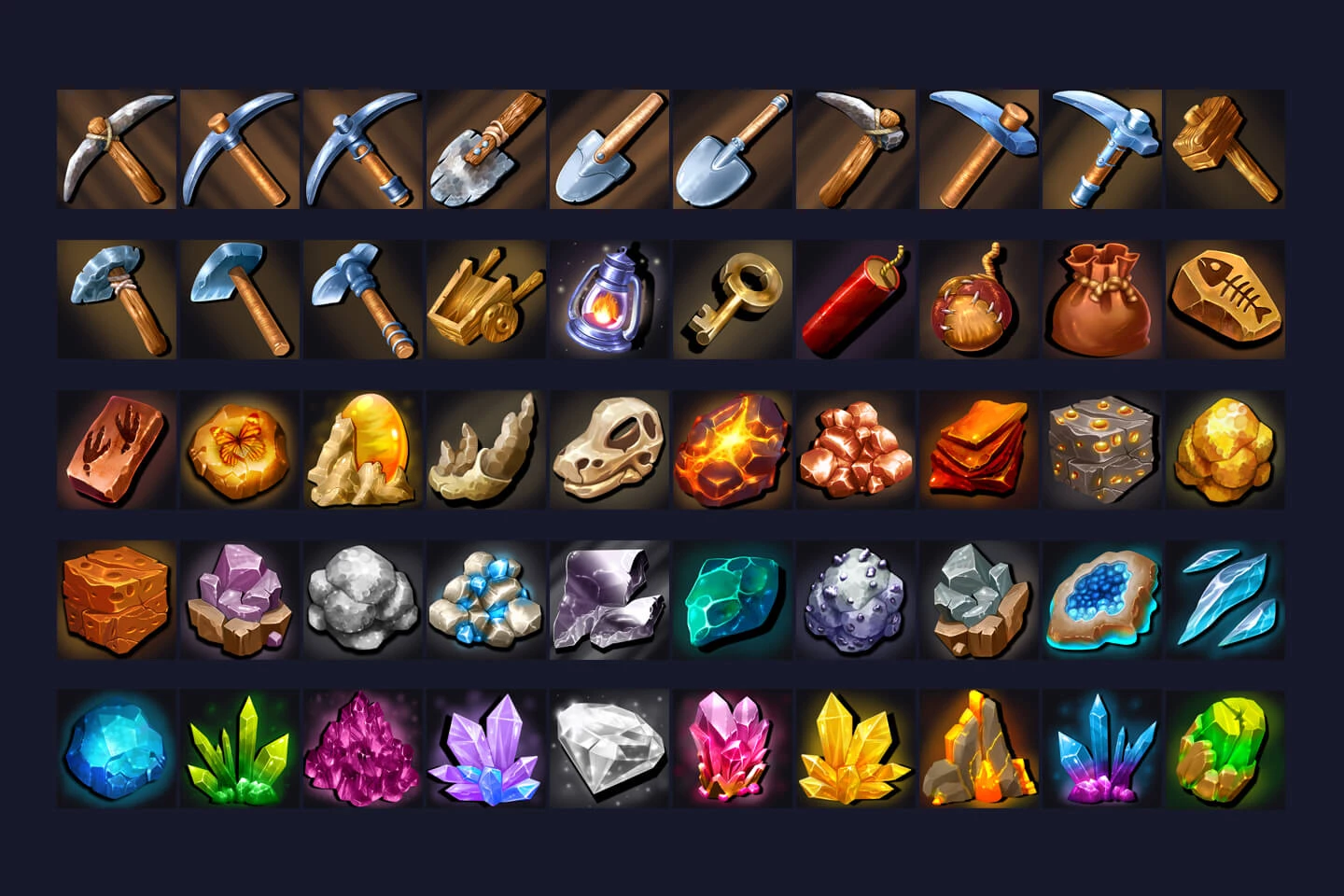 50 RPG Mining Icons
