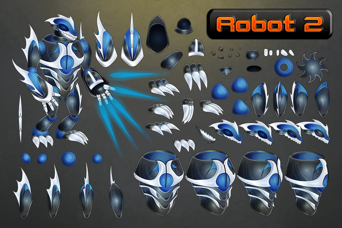 Boss Robot Character Sprites