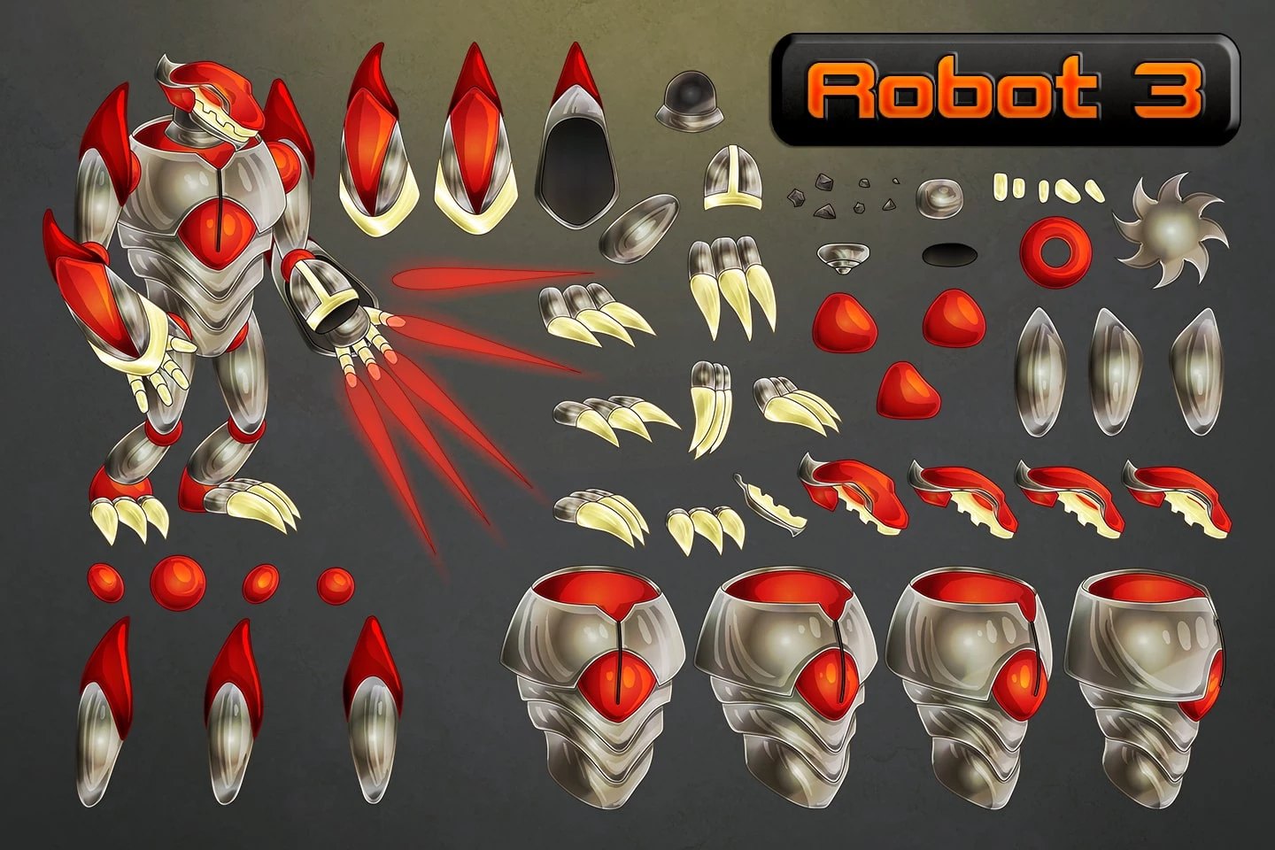 Boss Robot Character Sprites