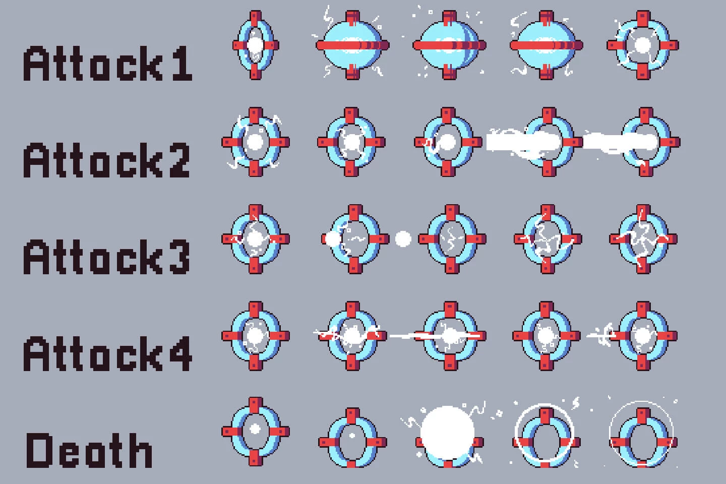 Snow Bosses Game Character Pixel Art Pack