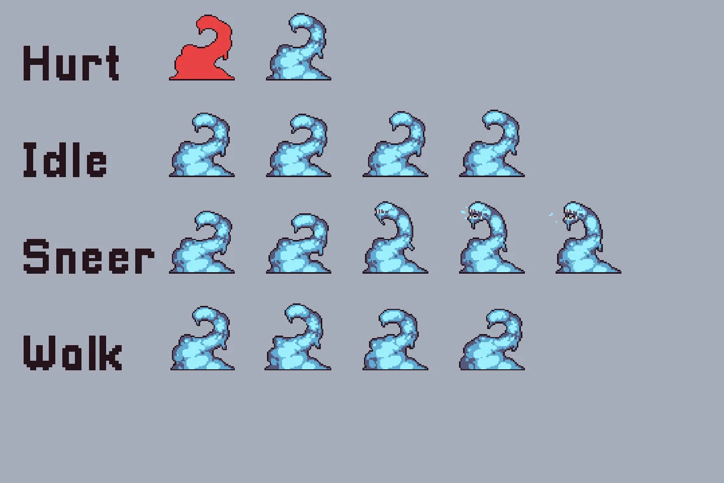 Snow Bosses Game Character Pixel Art Pack
