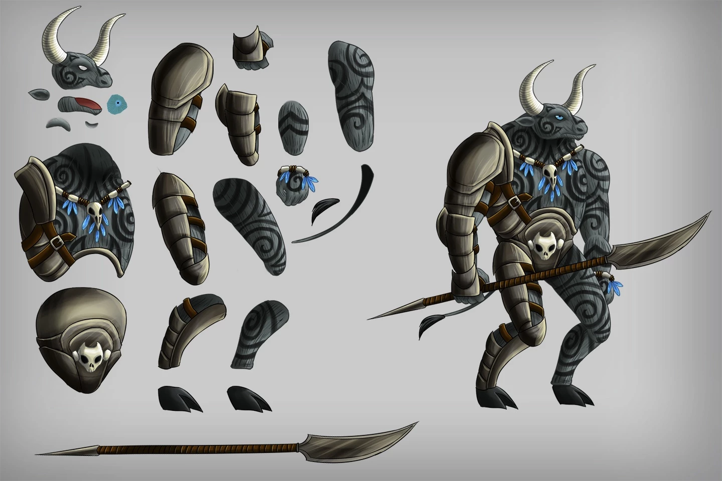 2D Game Minotaur Character Sprites