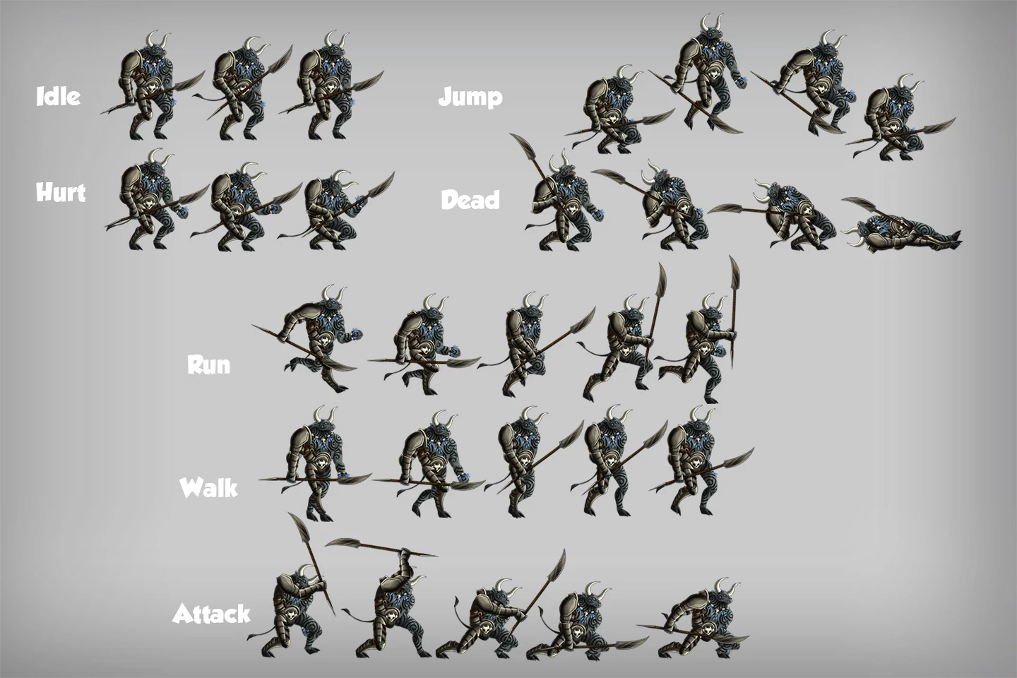 2D Game Minotaur Character Sprites