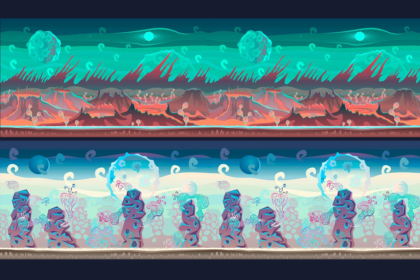 2D Planet Game Backgrounds