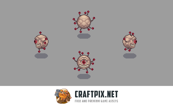 Beholder Monsters Top-Down Pixel Art Sprites