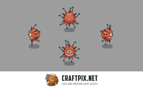 Beholder Monsters Top-Down Pixel Art Sprites