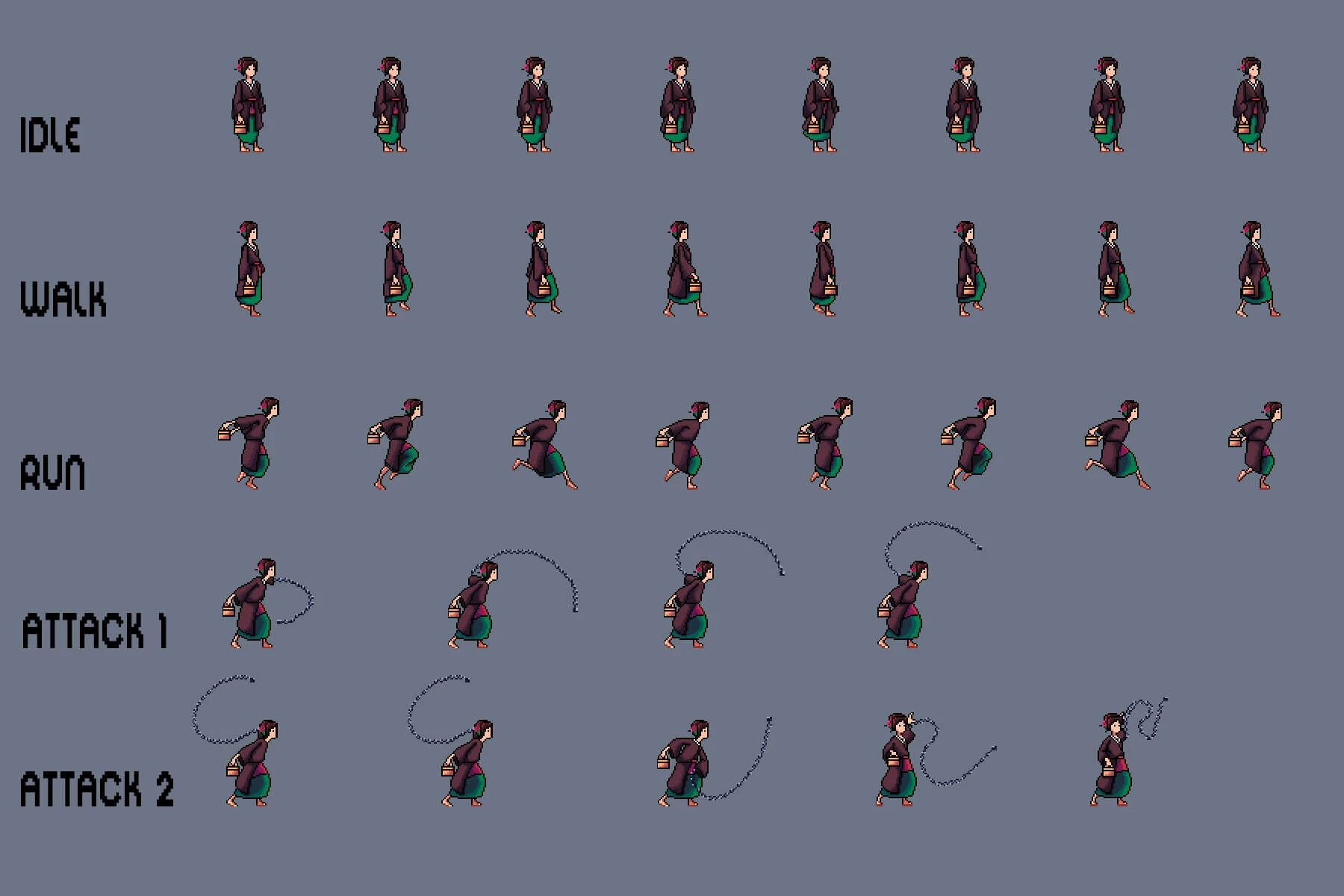 Ninja Sprite Sheets Pixel Art