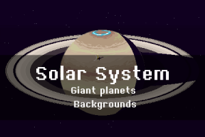 太空像素游戏背景包：深邃宇宙中的巨行星