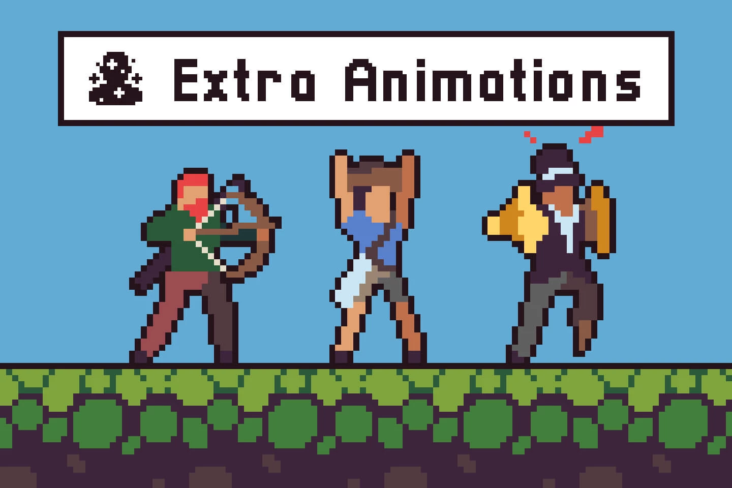 3 Character Sprite Sheets Additional Animation Set