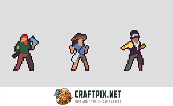 3 Character Sprite Sheets Additional Animation Set