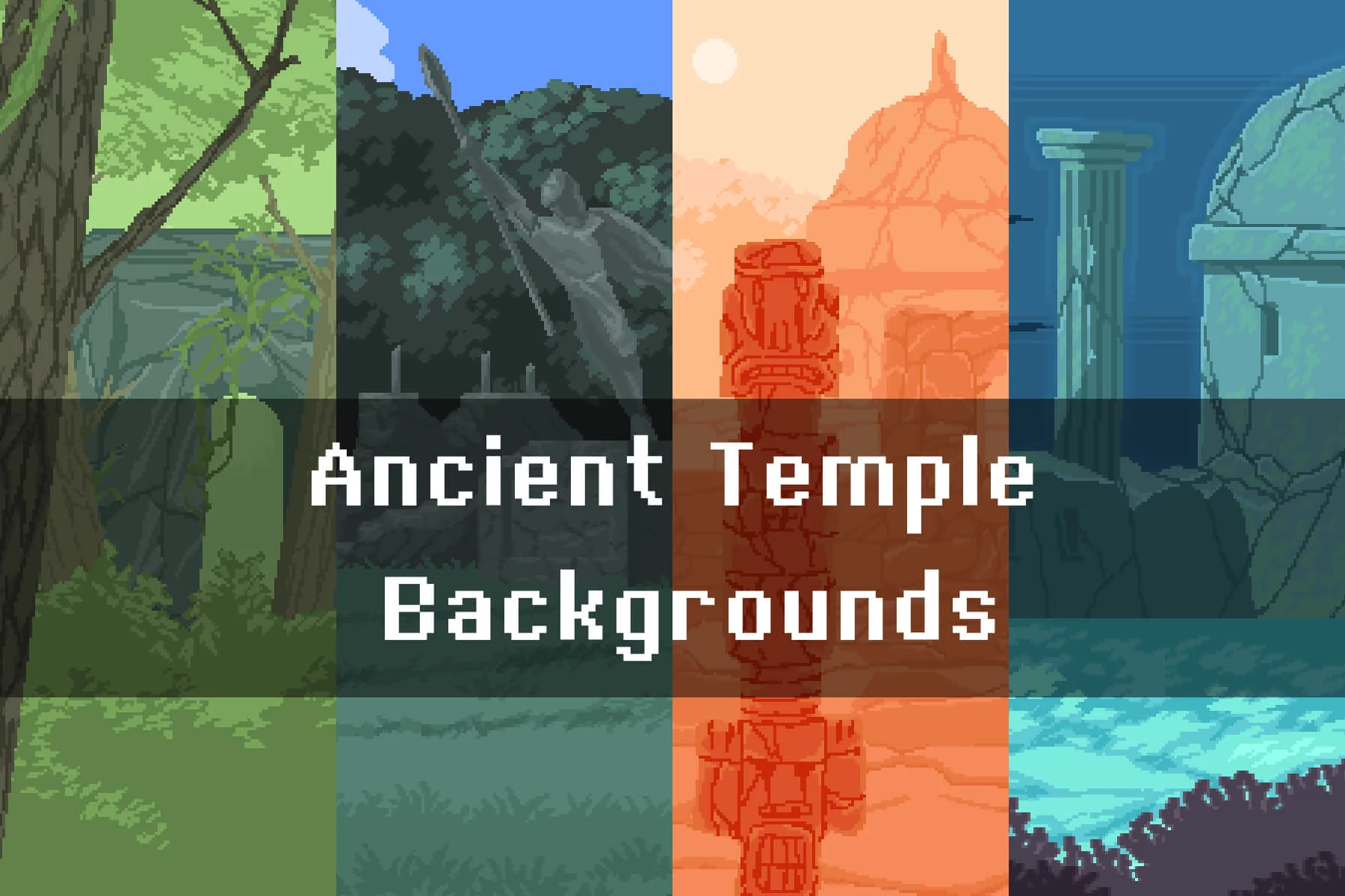 Ancient Temple Pixel Backgrounds