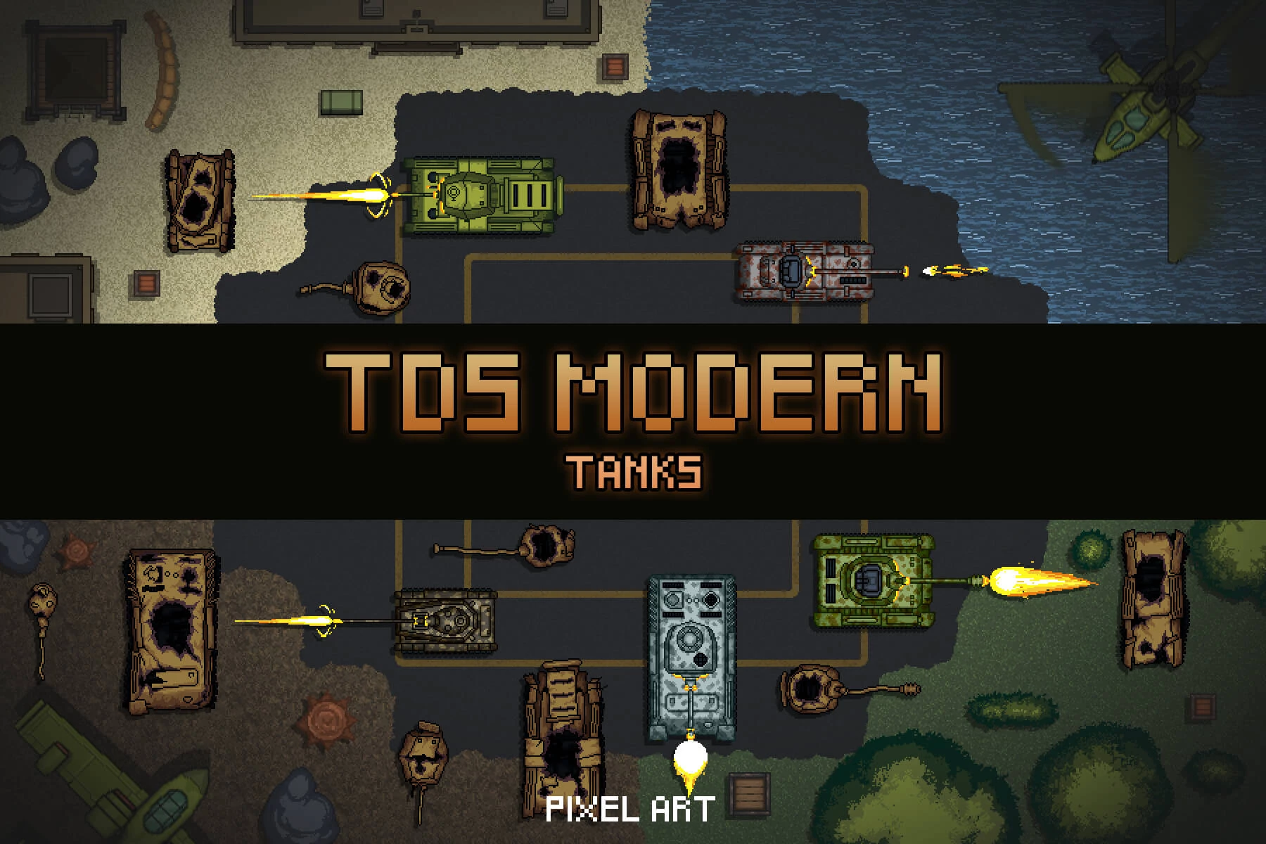 Top Down Tank Sprites Pixel Art