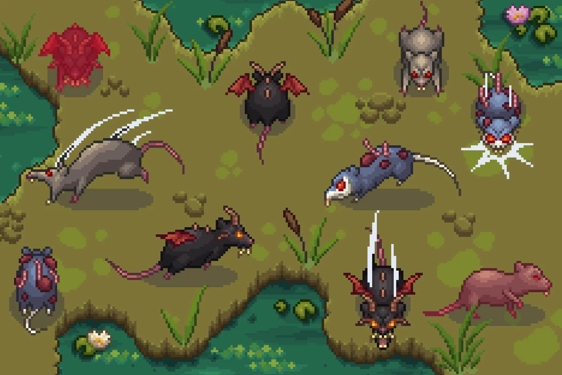 Giant Rat 4-Direction Pixel Character Sprite Pack