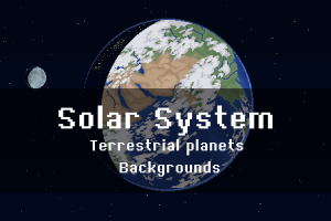 太空行星像素艺术背景包：4张多层背景支持视差效果