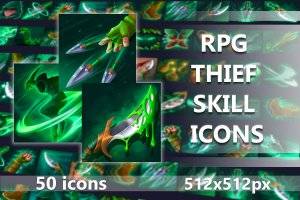 RPG盗贼技能图标：潜行与诡计的艺术