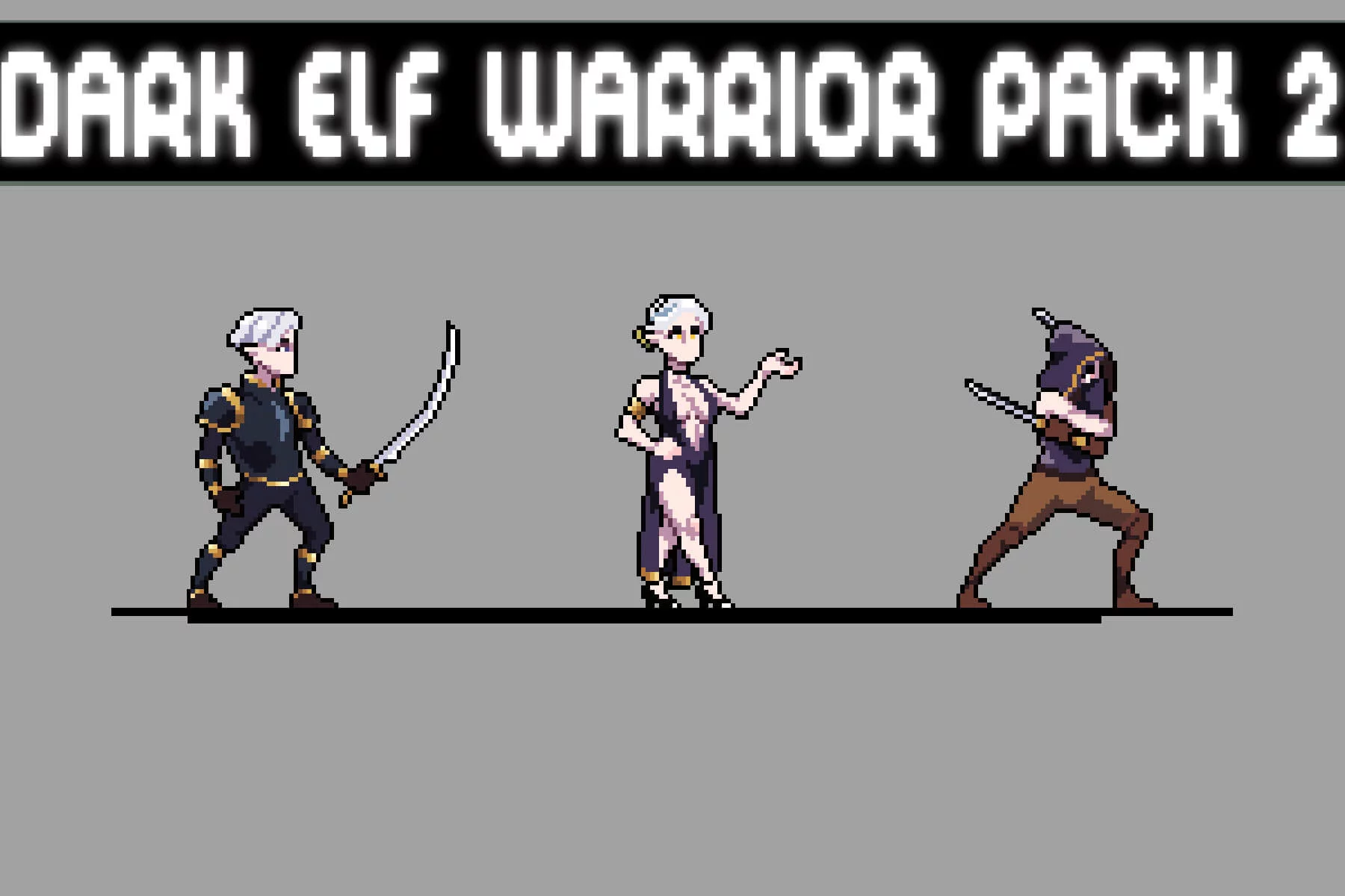 Dark Elf Sprite Pixel Art Asset Pack 2