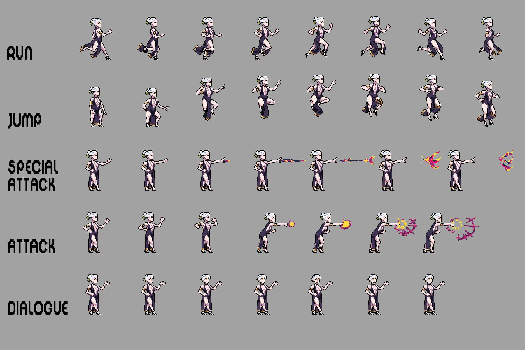 Dark Elf Sprite Pixel Art Asset Pack 2