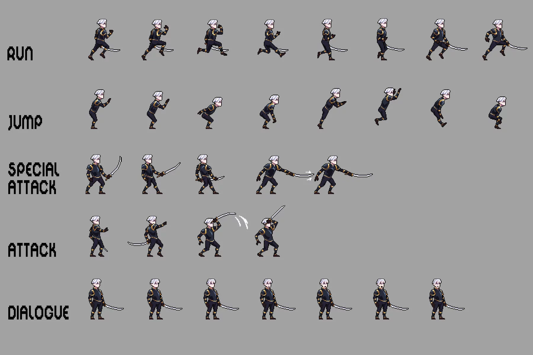 Dark Elf Sprite Pixel Art Asset Pack 2