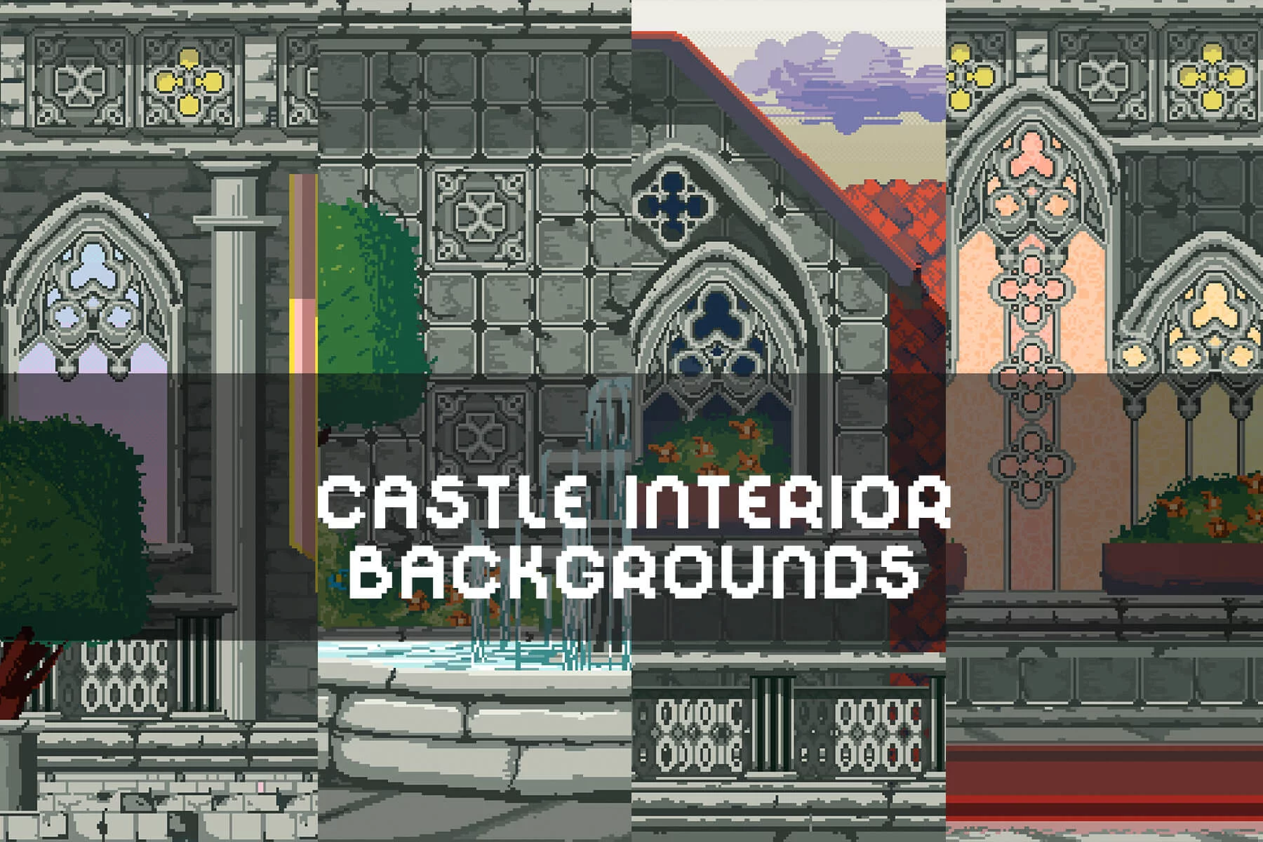 Castle Interior Pixel Game Backgrounds