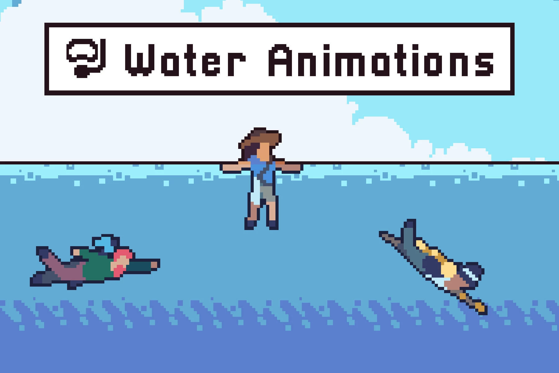 Swimming Characters Animation Pixel Art