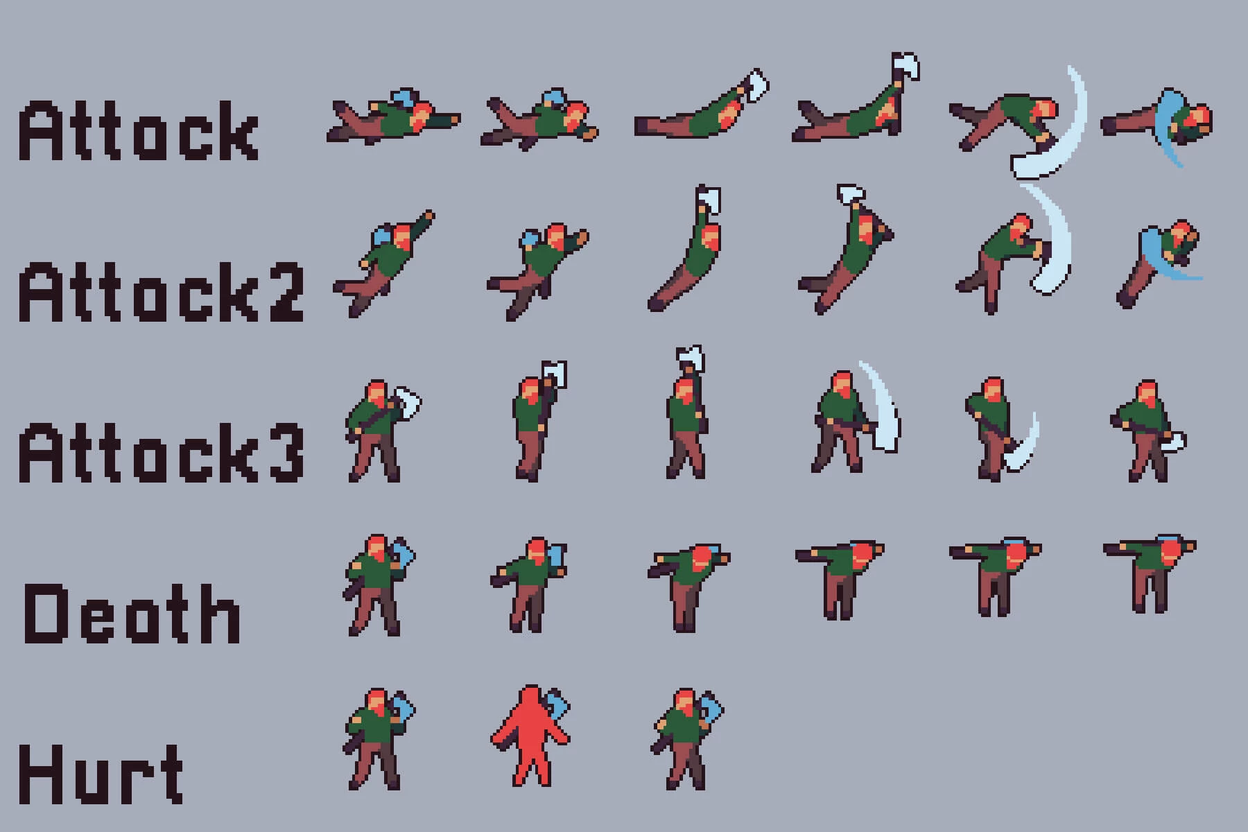 Swimming Characters Animation Pixel Art