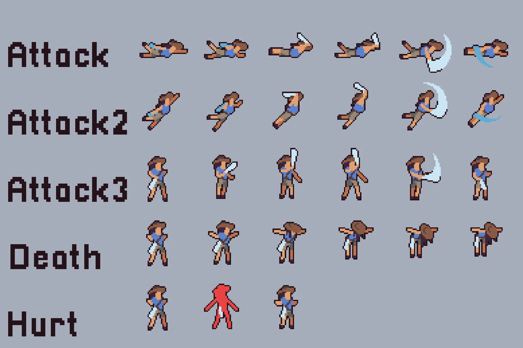 Swimming Characters Animation Pixel Art