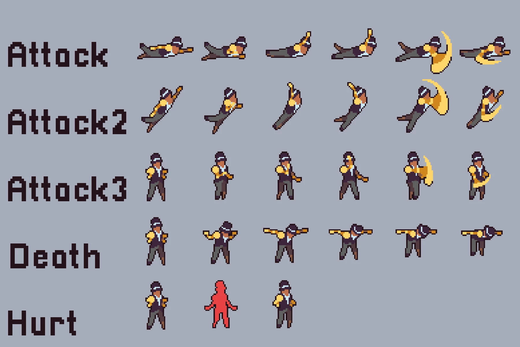 Swimming Characters Animation Pixel Art