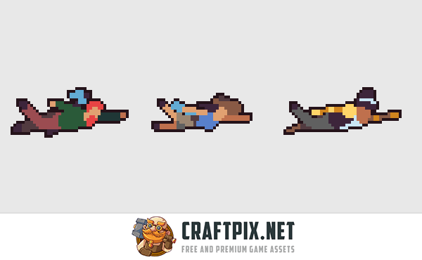 Swimming Characters Animation Pixel Art