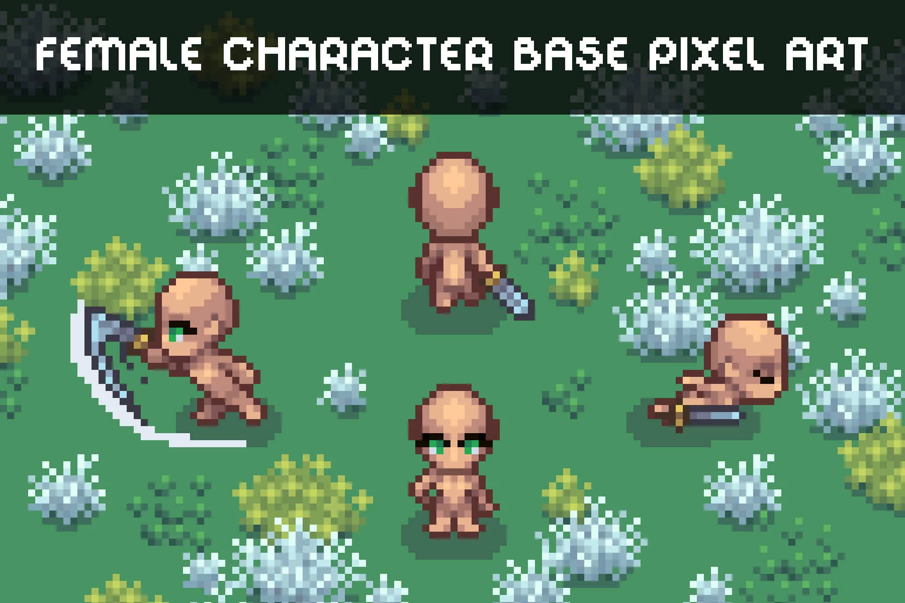 Base 4-Direction Female Character Pixel Art