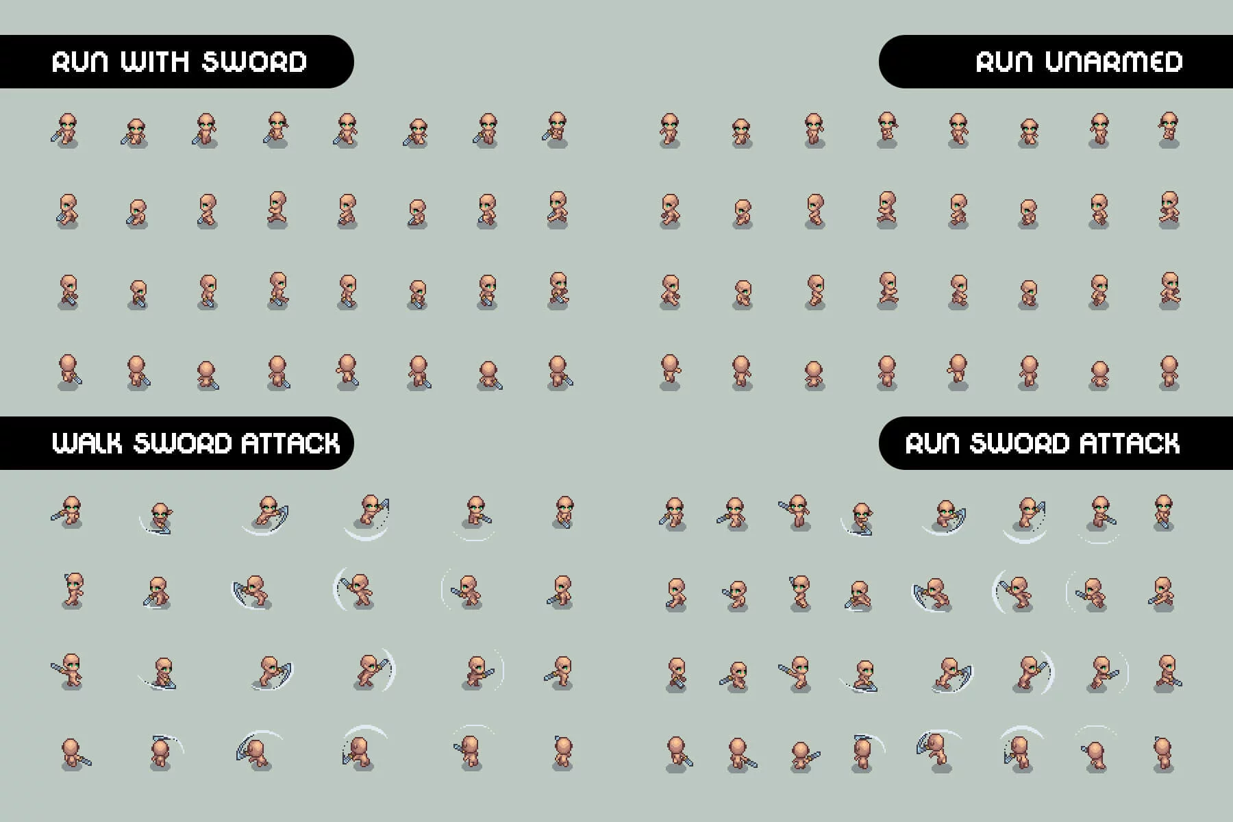 Base 4-Direction Female Character Pixel Art