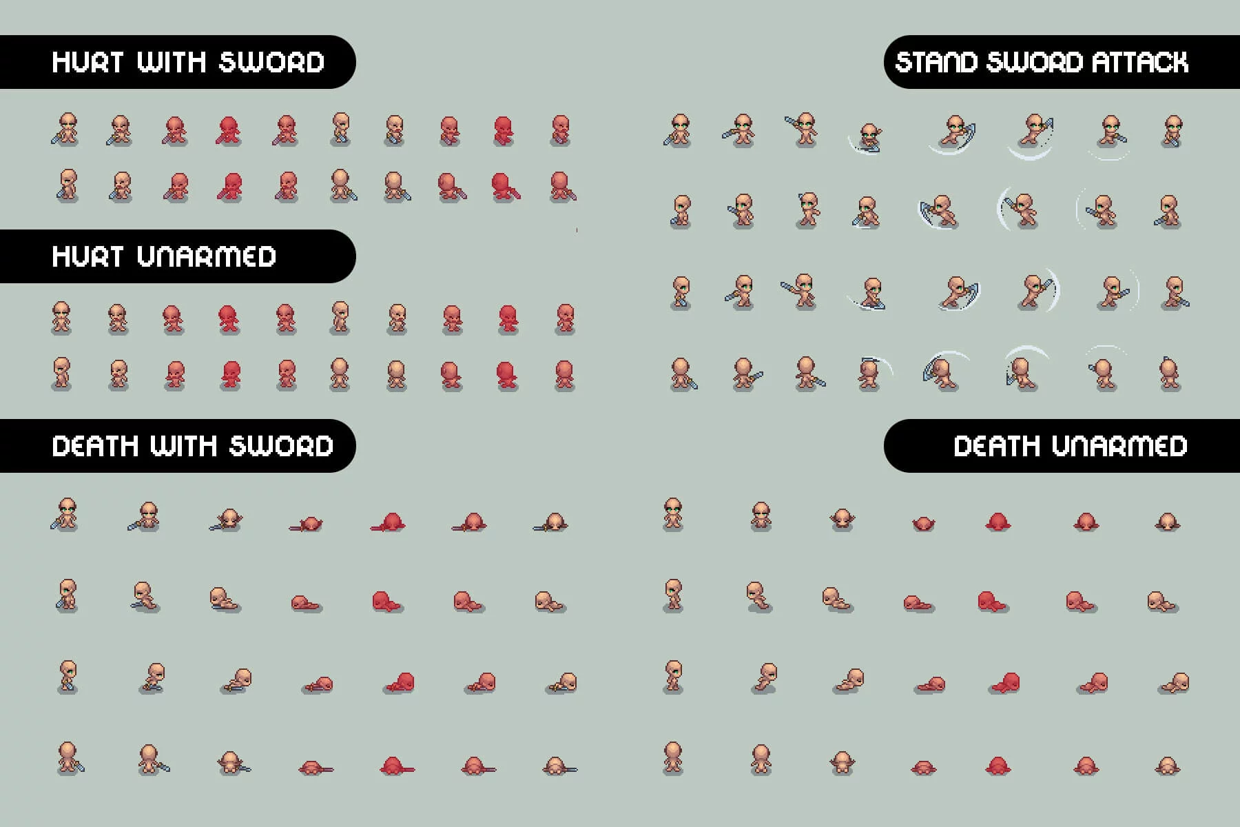 Base 4-Direction Female Character Pixel Art