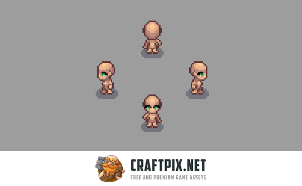 Base 4-Direction Female Character Pixel Art