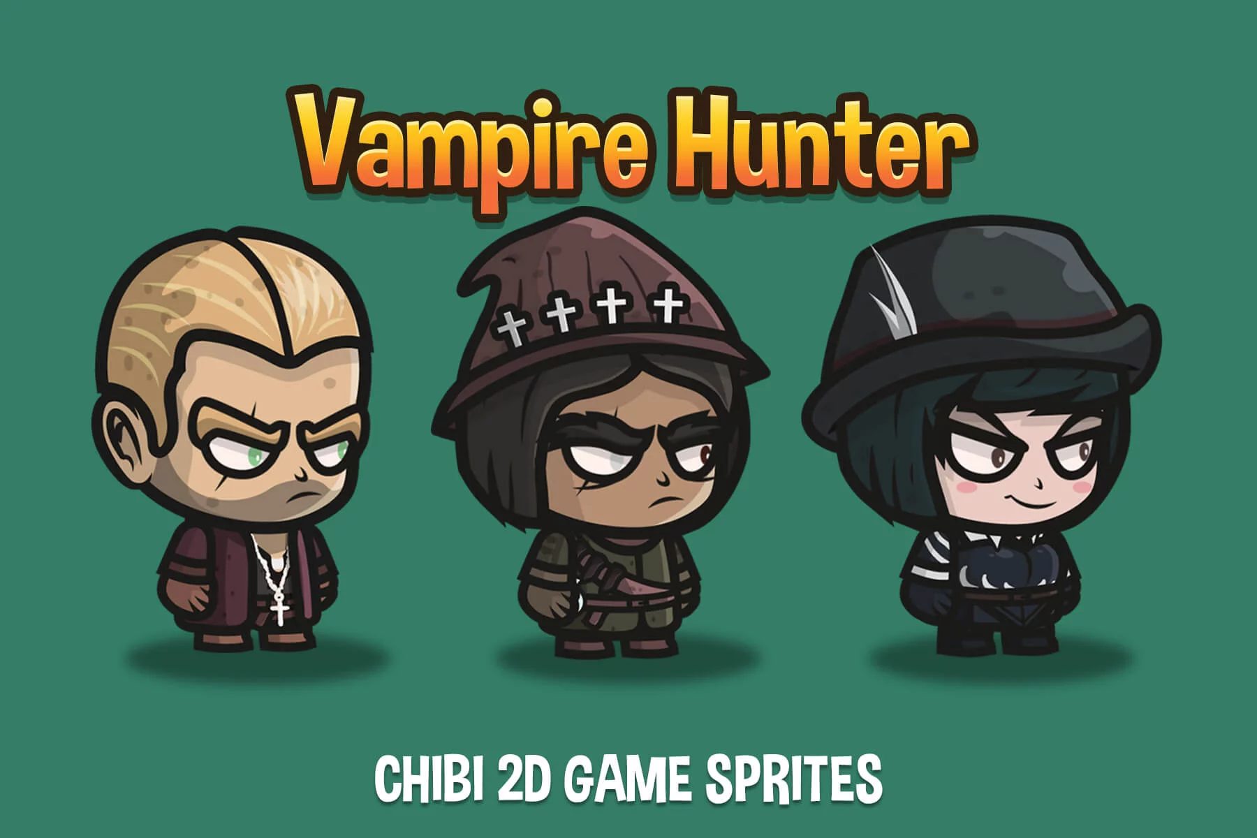 Chibi Vampire Hunter Character Sprites