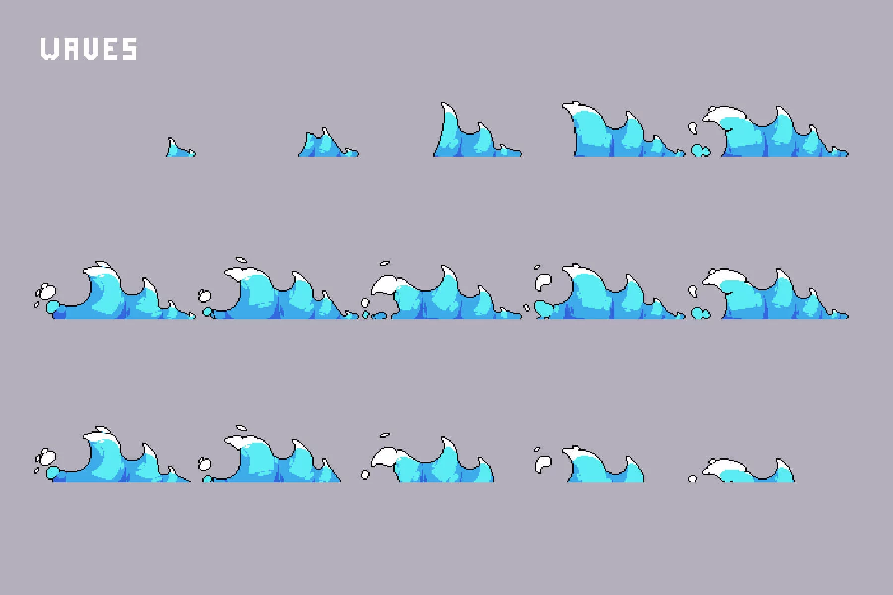 Game Water Effects & Splashes Pixel Pack