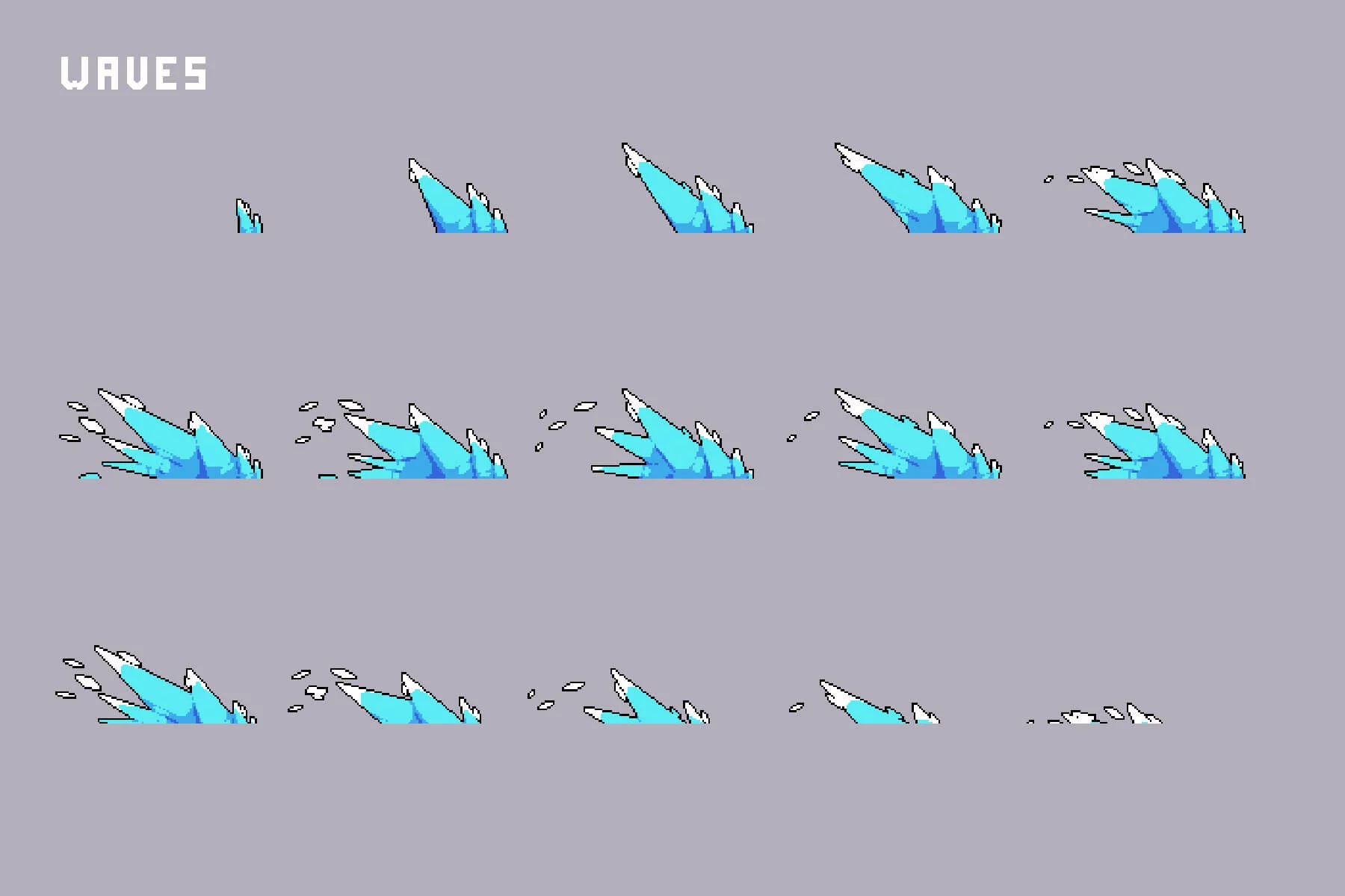 Game Water Effects & Splashes Pixel Pack