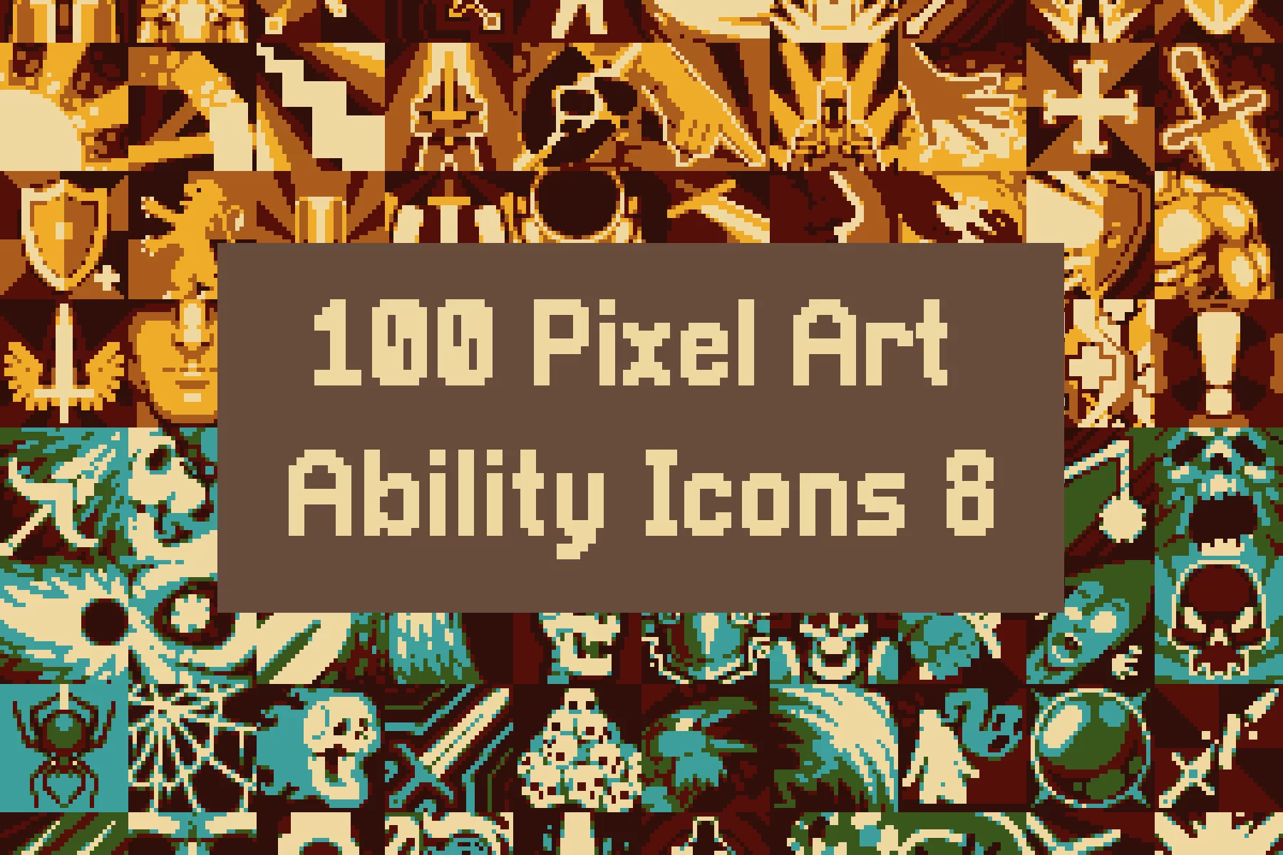 Paladin and Death Knight Pixel Art Ability Icon Set