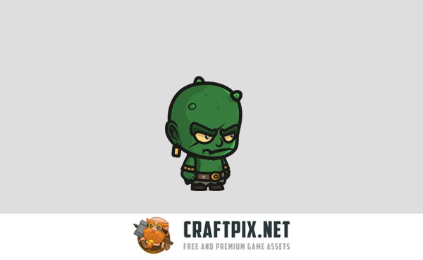 Orc, Ogre and Goblin Chibi 2D Game Sprites