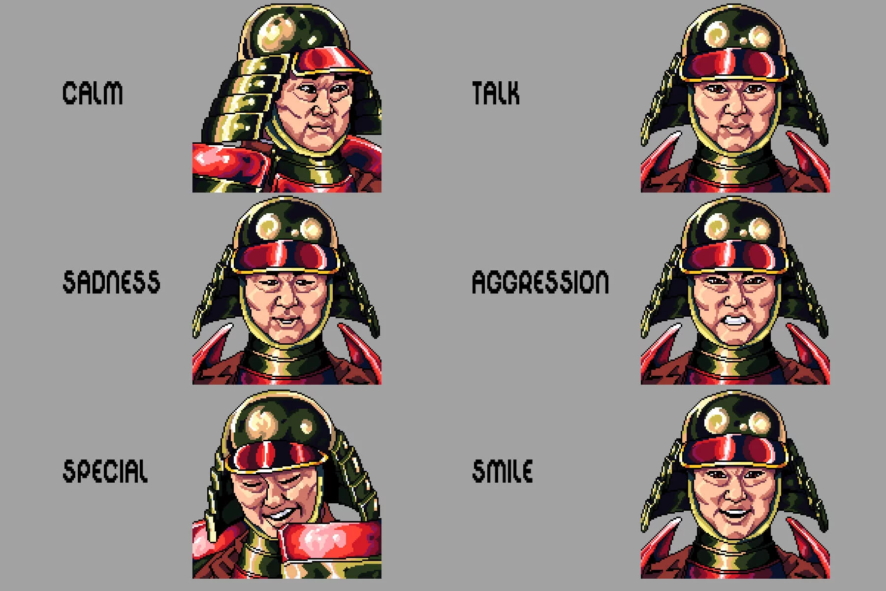 Samurai Avatar Icon Pixel Pack for Dialogue