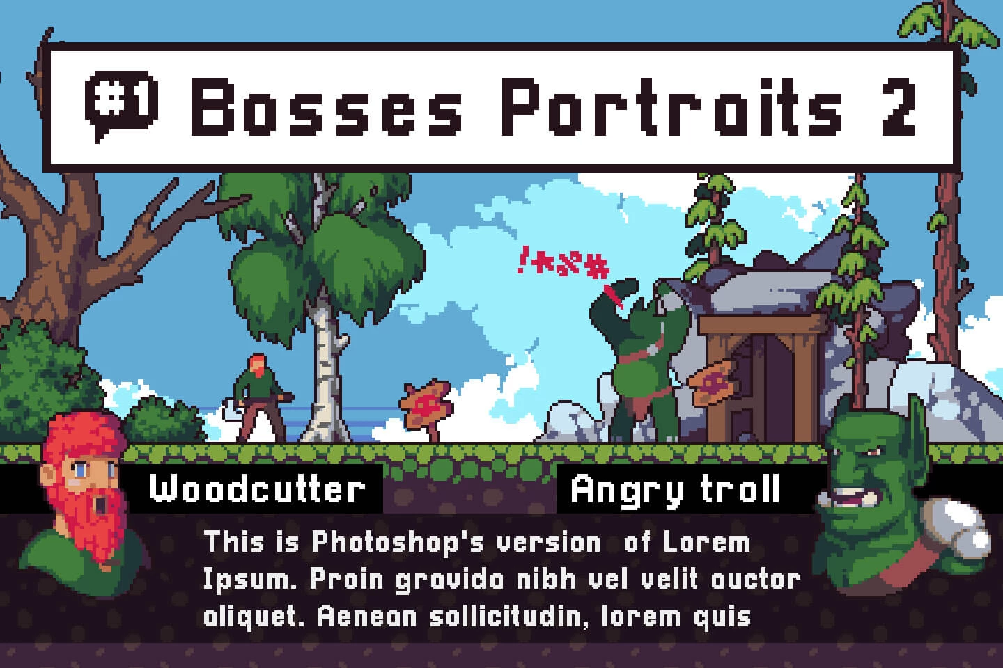 Field Boss Portraits Pixel Art