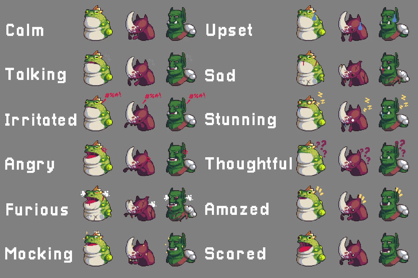 Field Boss Portraits Pixel Art