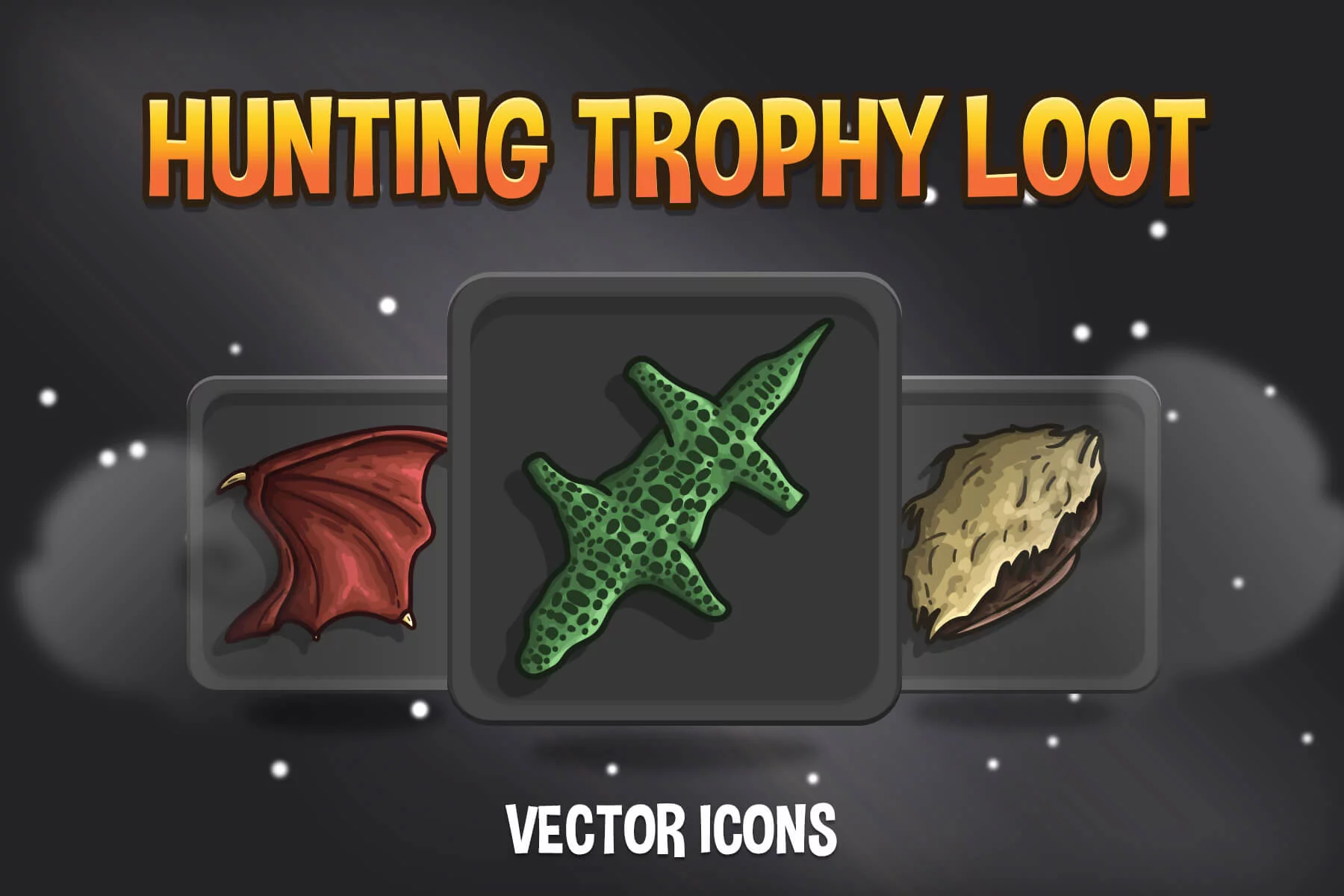 Hunting Trophy Loot Vector Icons