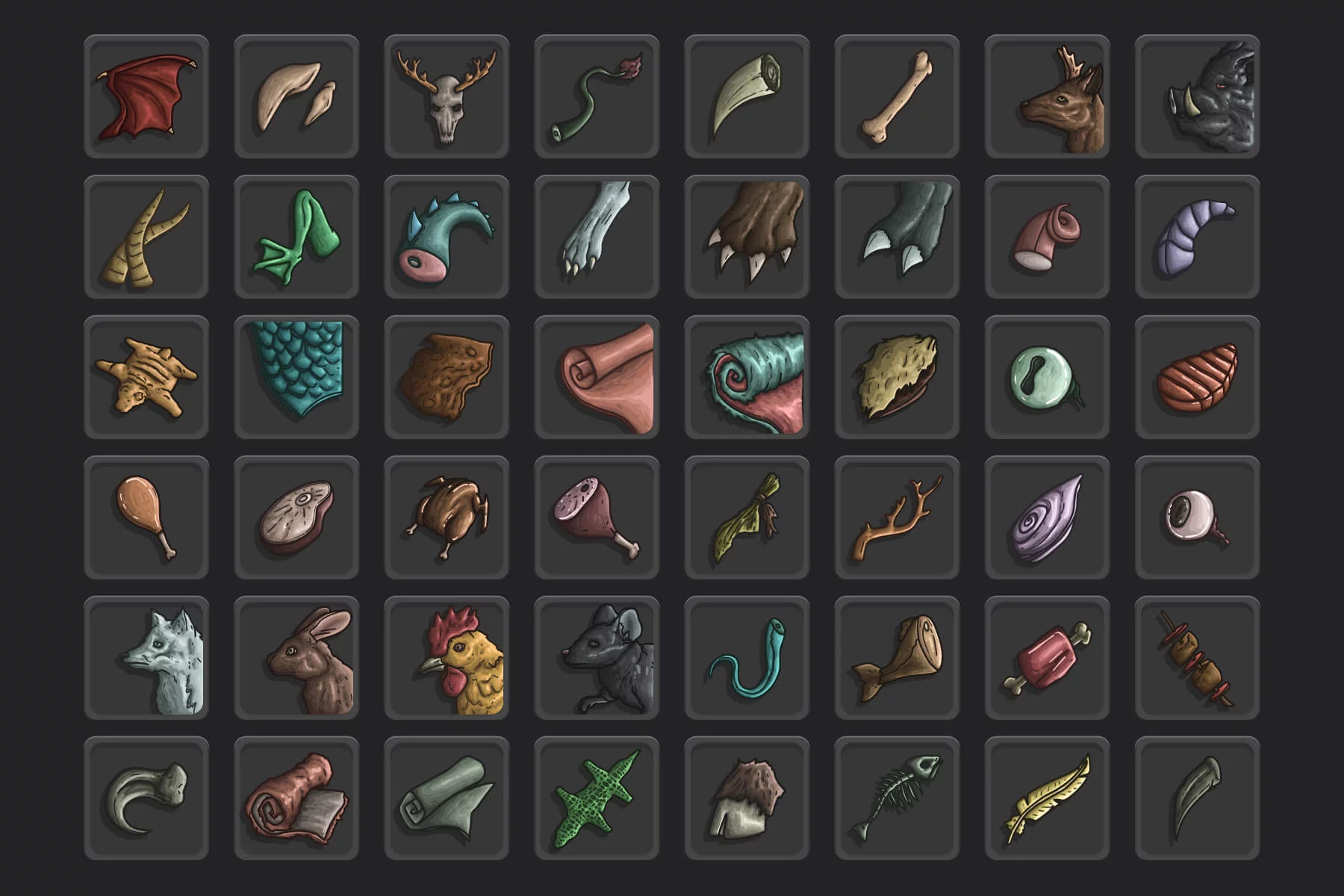 Hunting Trophy Loot Vector Icons